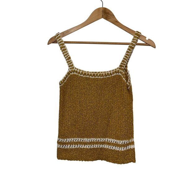Anthropologie Mustard Irina Knit Crochet Summer Boho Hippie Tank Women's Size XS - Picture 2 of 8